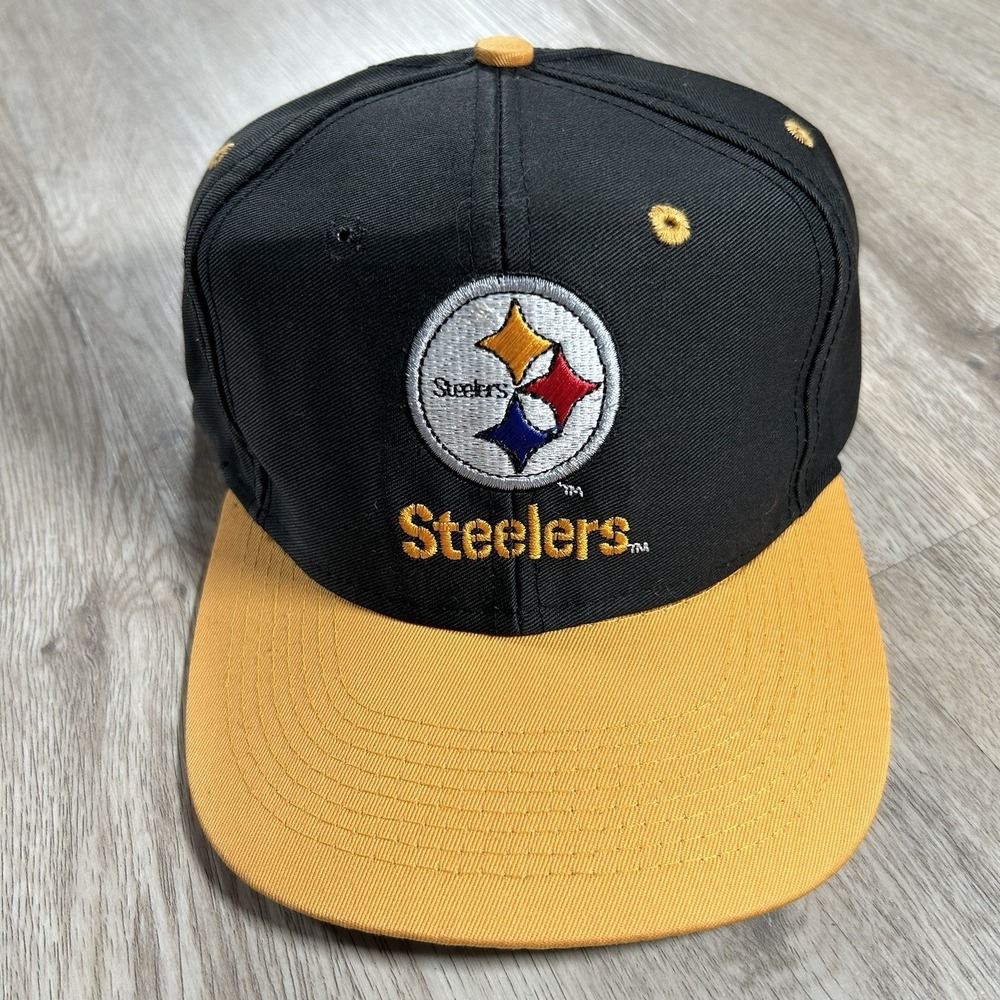 VTG Pittsburgh Steelers Snapback Hat NFL Football‎ Logo 7 Black Yellow Cap